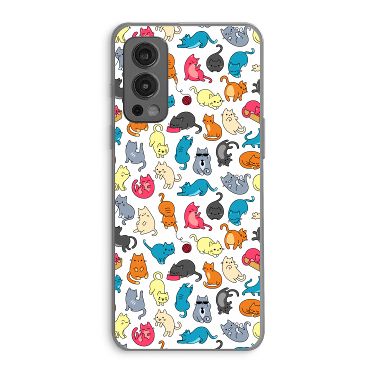 Kleurrijke katten: OnePlus Nord 2 5G Transparant Hoesje