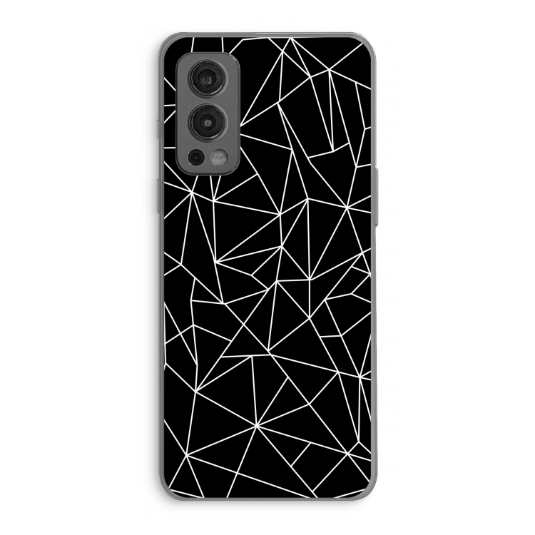 Geometrische lijnen wit: OnePlus Nord 2 5G Transparant Hoesje
