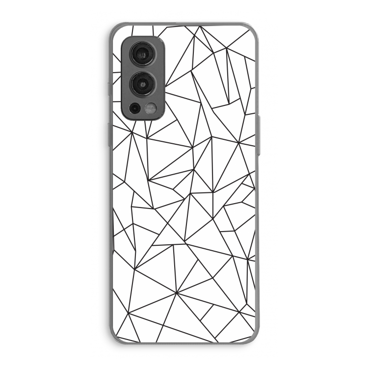 Geometrische lijnen zwart: OnePlus Nord 2 5G Transparant Hoesje