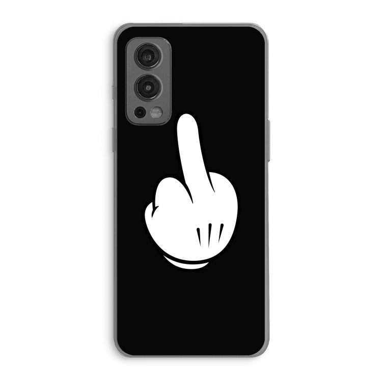 Middle finger black: OnePlus Nord 2 5G Transparant Hoesje
