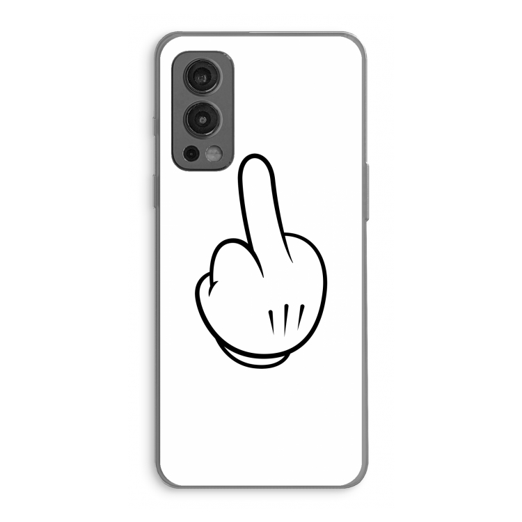 Middle finger white: OnePlus Nord 2 5G Transparant Hoesje