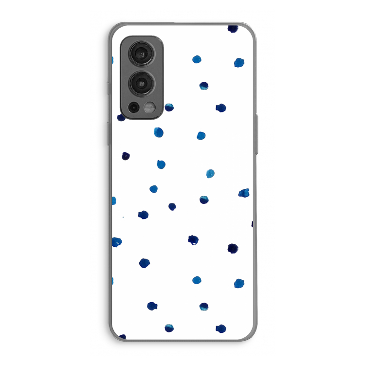 Blauwe stippen: OnePlus Nord 2 5G Transparant Hoesje