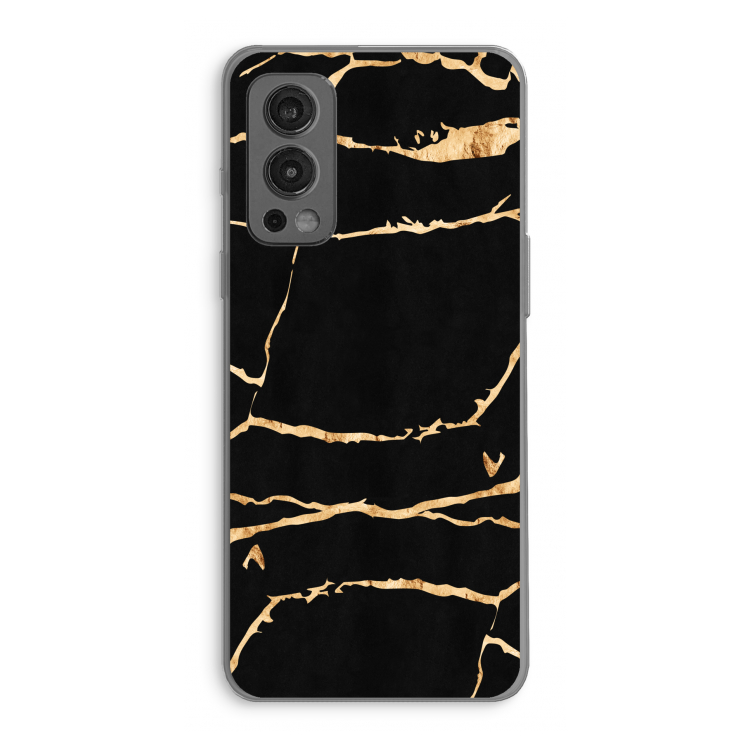 Gouden marmer: OnePlus Nord 2 5G Transparant Hoesje