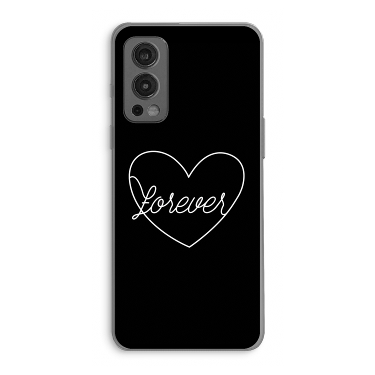 Forever heart black: OnePlus Nord 2 5G Transparant Hoesje