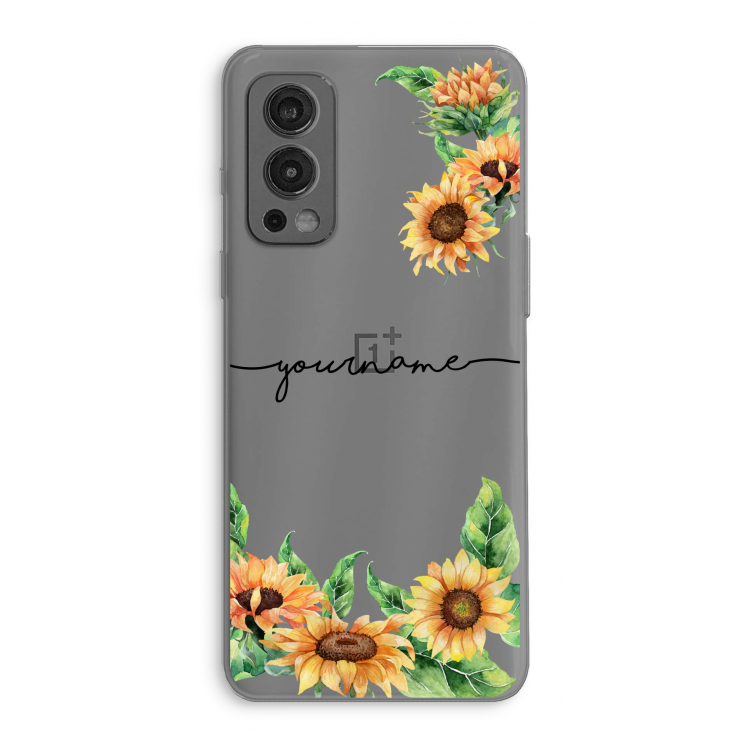 Zonnebloemen: OnePlus Nord 2 5G Transparant Hoesje