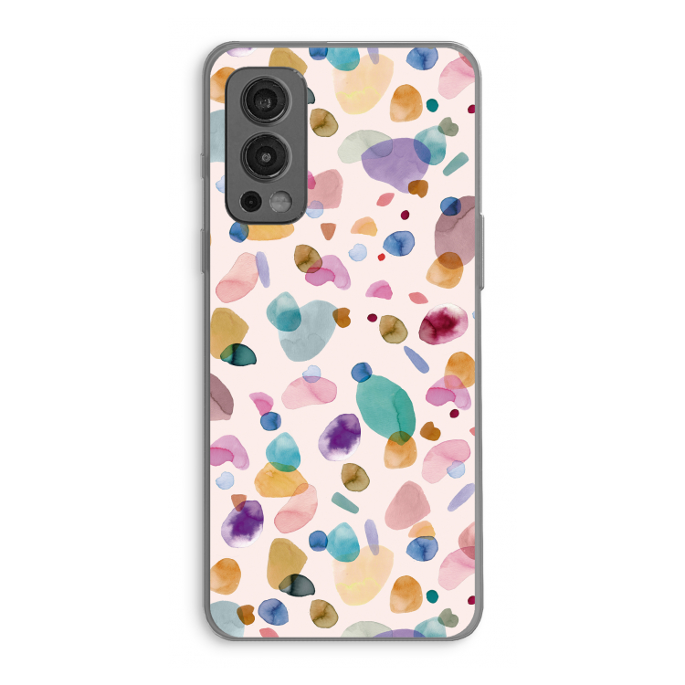 Terrazzo Memphis Pink: OnePlus Nord 2 5G Transparant Hoesje