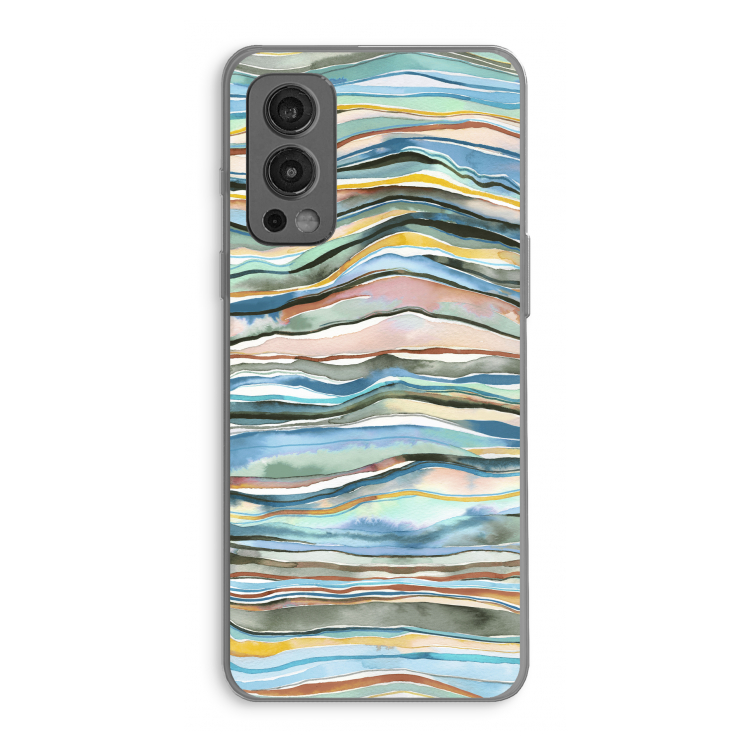 Watercolor Agate: OnePlus Nord 2 5G Transparant Hoesje