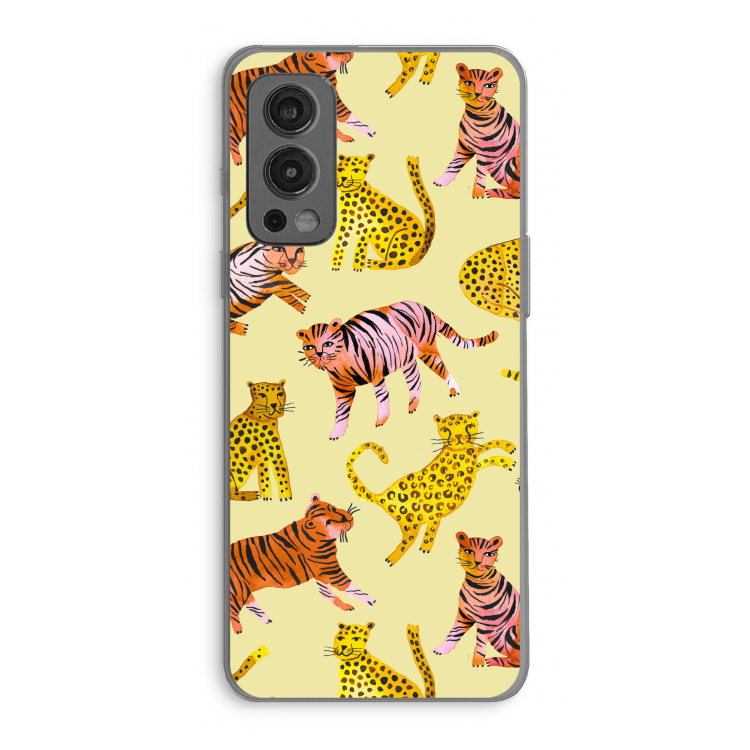 Cute Tigers and Leopards: OnePlus Nord 2 5G Transparant Hoesje