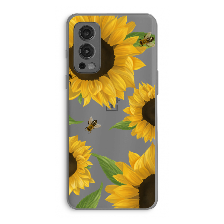 Sunflower and bees: OnePlus Nord 2 5G Transparant Hoesje