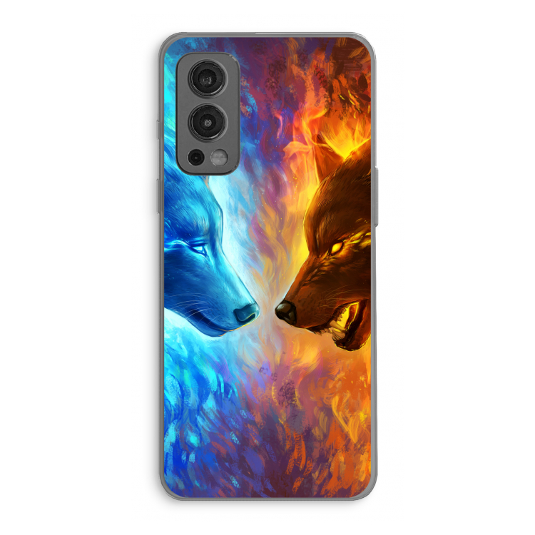 Fire & Ice: OnePlus Nord 2 5G Transparant Hoesje