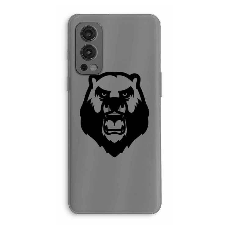 Angry Bear (black): OnePlus Nord 2 5G Transparant Hoesje