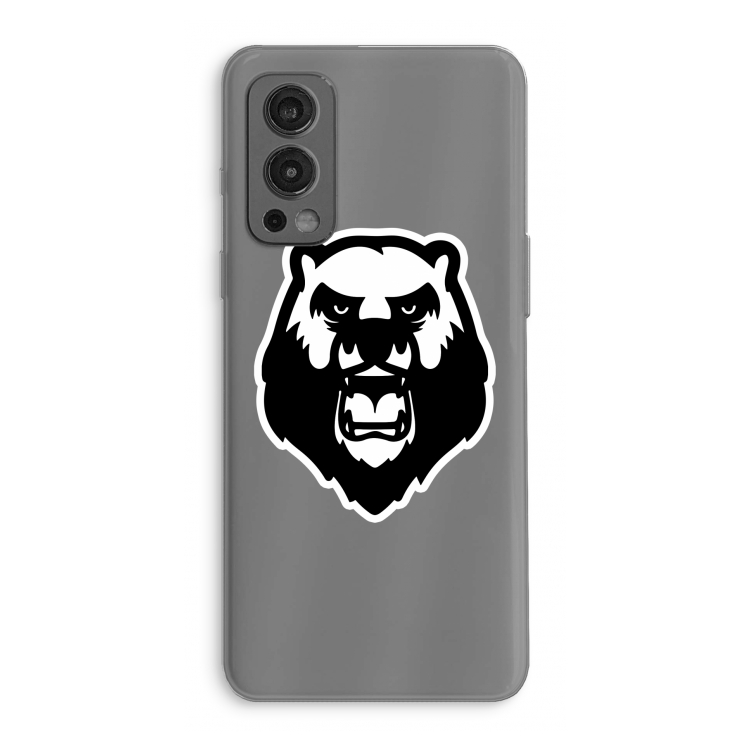 Angry Bear (white): OnePlus Nord 2 5G Transparant Hoesje