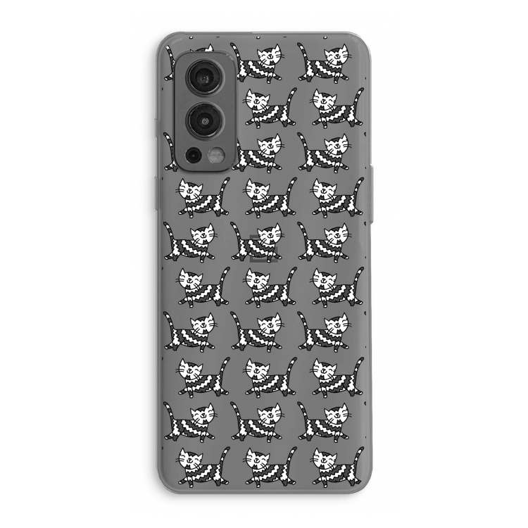 Zwarte poes: OnePlus Nord 2 5G Transparant Hoesje