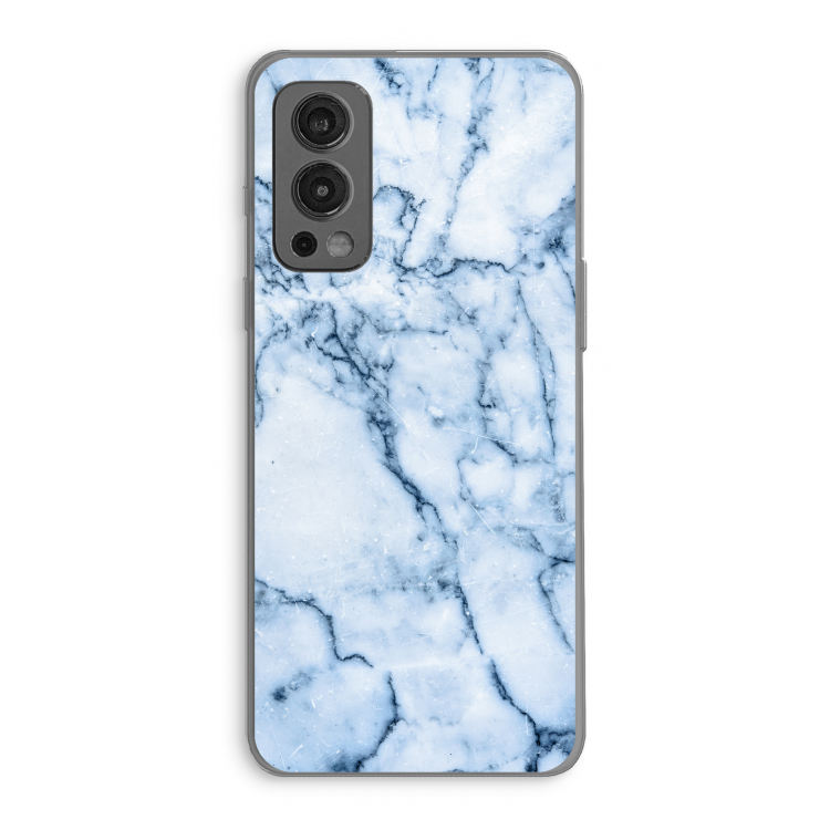 Blauw marmer: OnePlus Nord 2 5G Transparant Hoesje