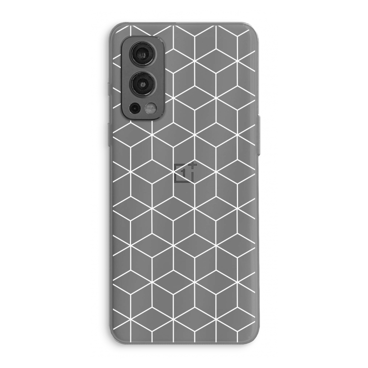Zwart-witte kubussen: OnePlus Nord 2 5G Transparant Hoesje