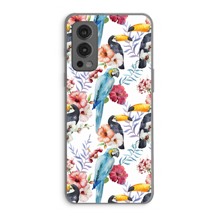 Bloemen tukan: OnePlus Nord 2 5G Transparant Hoesje