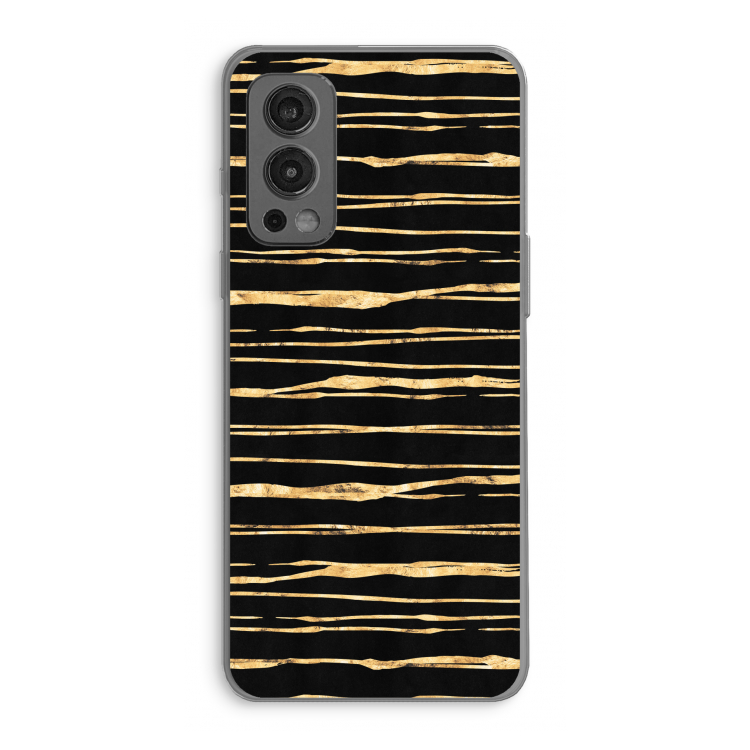 Gouden strepen: OnePlus Nord 2 5G Transparant Hoesje