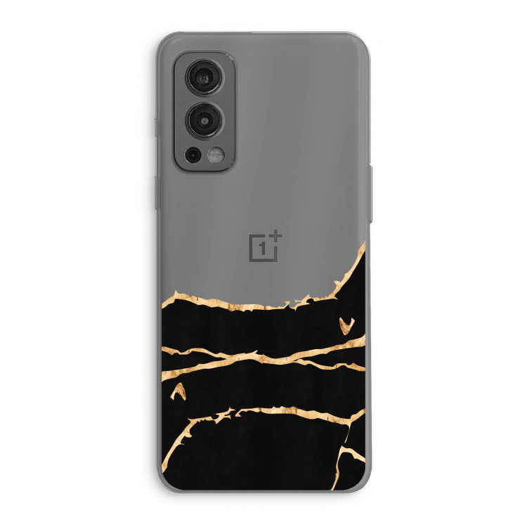 Gouden marmer: OnePlus Nord 2 5G Transparant Hoesje