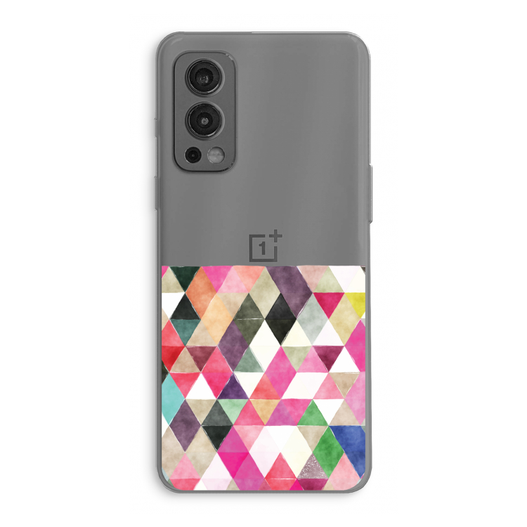 Gekleurde driehoekjes: OnePlus Nord 2 5G Transparant Hoesje