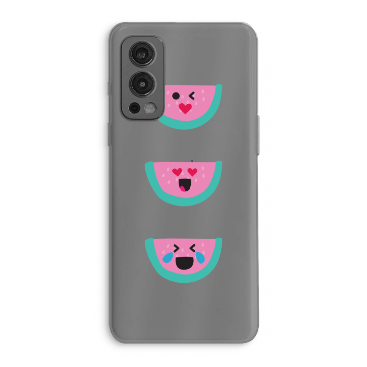 Smiley watermeloen: OnePlus Nord 2 5G Transparant Hoesje