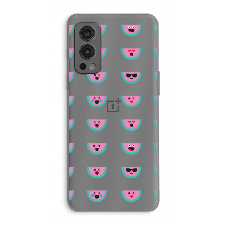 Smiley watermeloenprint: OnePlus Nord 2 5G Transparant Hoesje