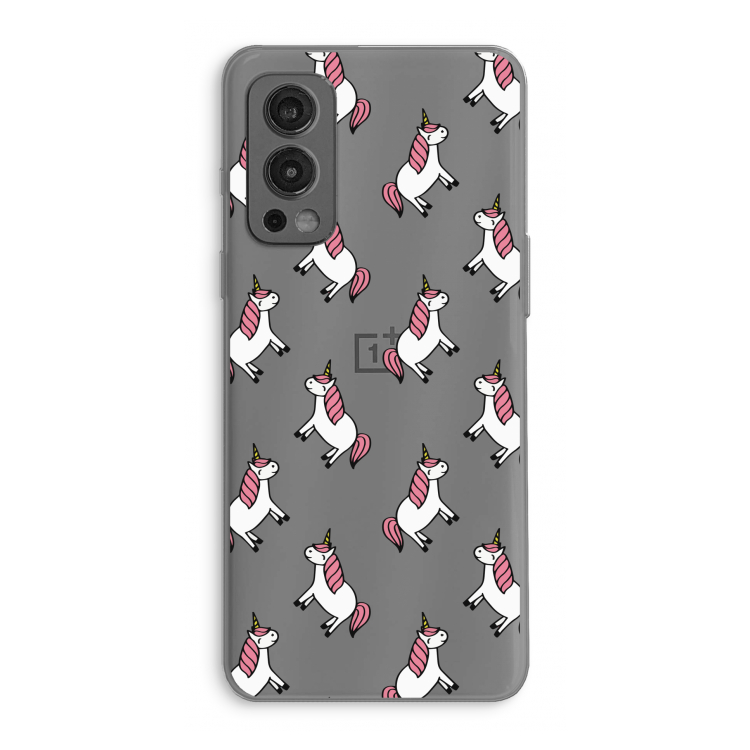 Eenhoorns overal: OnePlus Nord 2 5G Transparant Hoesje