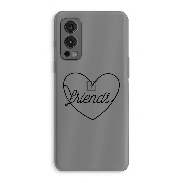 Friends heart black: OnePlus Nord 2 5G Transparant Hoesje