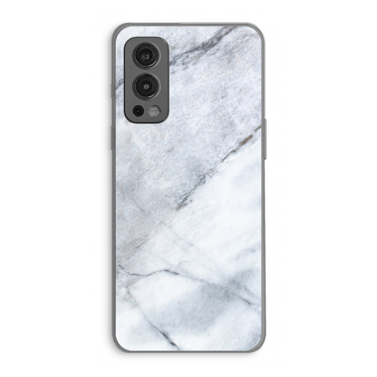 Witte marmer: OnePlus Nord 2 5G Transparant Hoesje