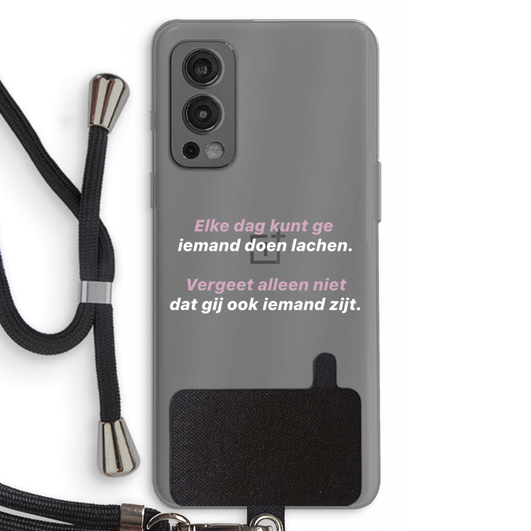 gij zijt ook iemand: OnePlus Nord 2 5G Transparant Hoesje met koord