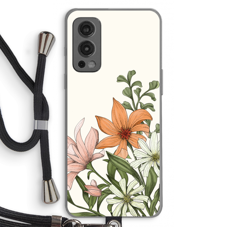 Floral bouquet: OnePlus Nord 2 5G Transparant Hoesje met koord