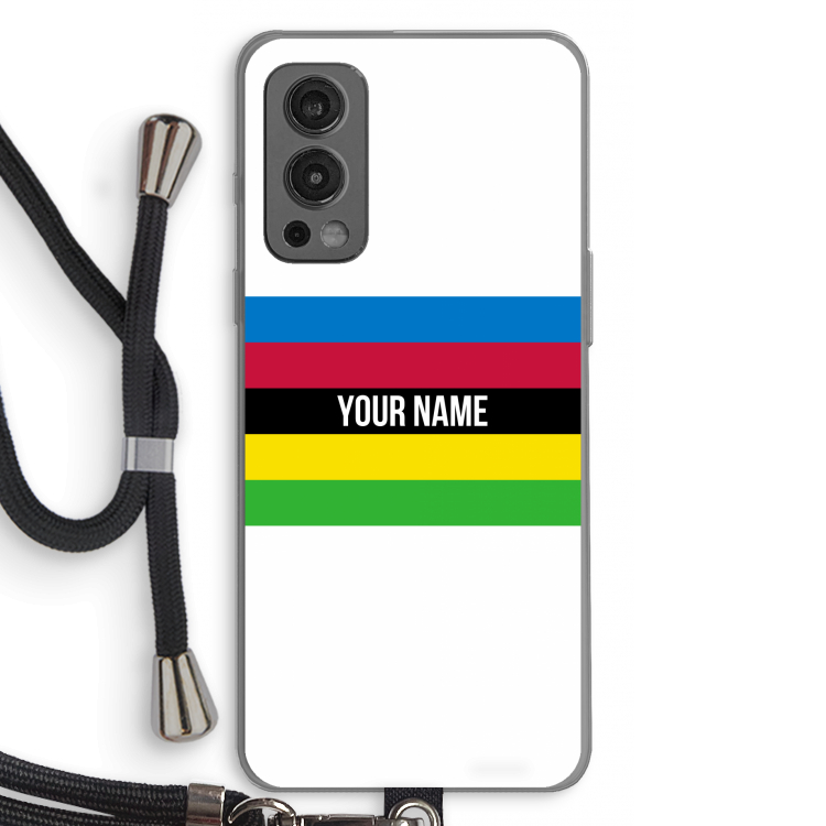 WK Wielrennen: OnePlus Nord 2 5G Transparant Hoesje met koord