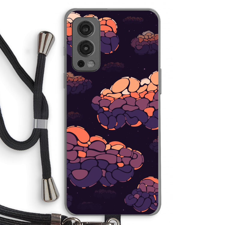 Patroon Wolken: OnePlus Nord 2 5G Transparant Hoesje met koord