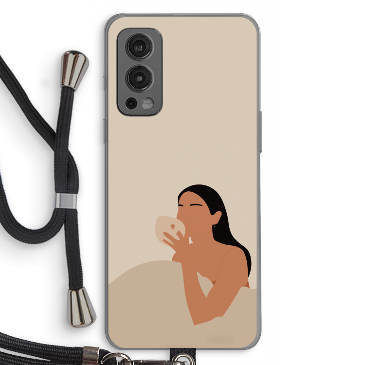 Fresh coffee: OnePlus Nord 2 5G Transparant Hoesje met koord