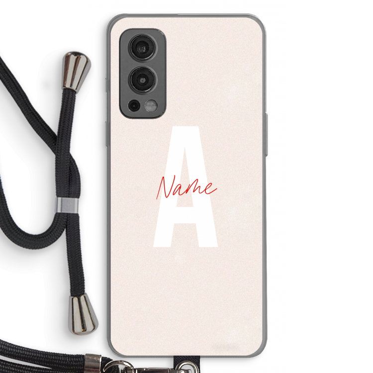 Strawberry Milkshake: OnePlus Nord 2 5G Transparant Hoesje met koord