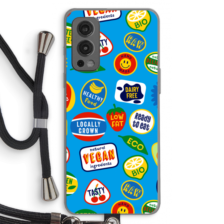 Fruitsticker: OnePlus Nord 2 5G Transparant Hoesje met koord