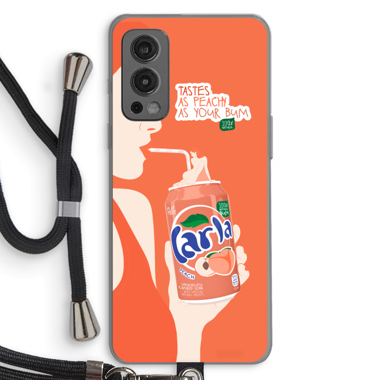 Peach please!: OnePlus Nord 2 5G Transparant Hoesje met koord