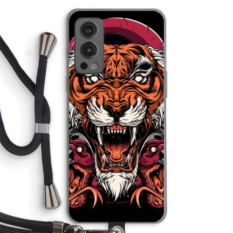 Tiger and Rattlesnakes: OnePlus Nord 2 5G Transparant Hoesje met koord