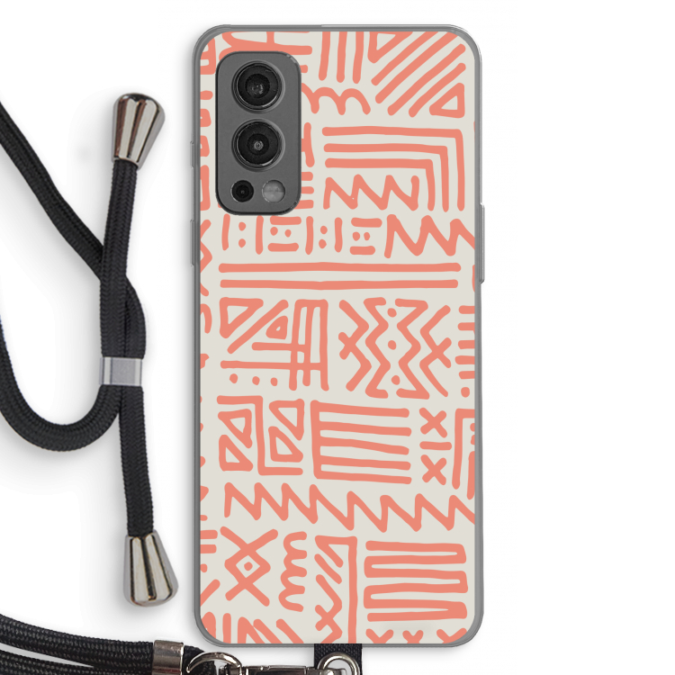 Marrakech Pink: OnePlus Nord 2 5G Transparant Hoesje met koord