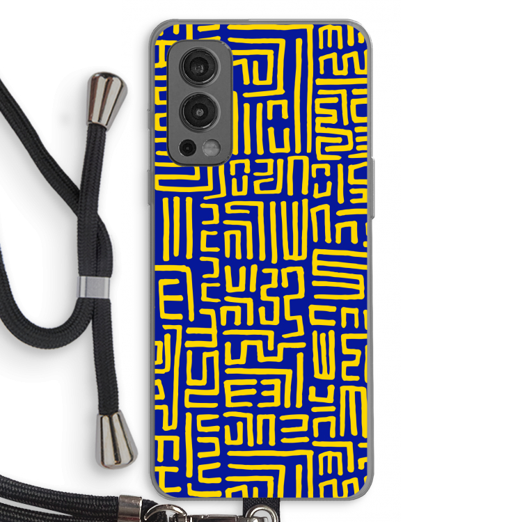 Majorelle Blue Print: OnePlus Nord 2 5G Transparant Hoesje met koord