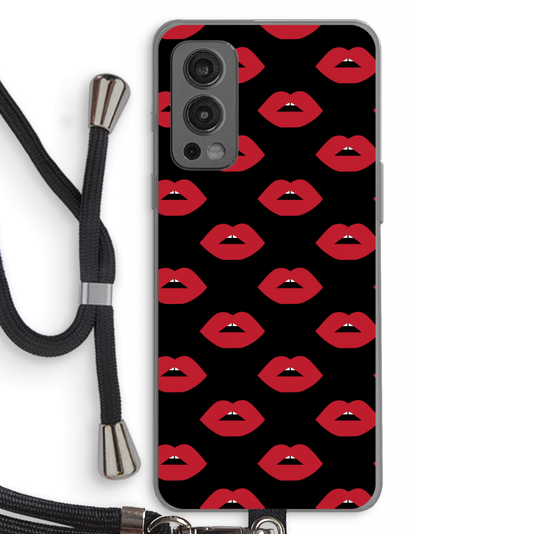 Lips: OnePlus Nord 2 5G Transparant Hoesje met koord