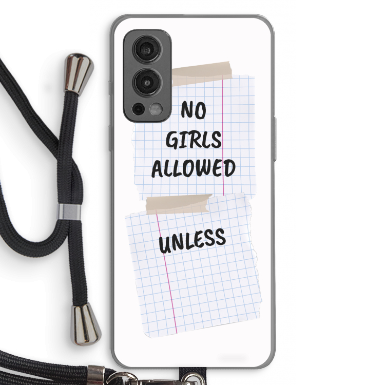 No Girls Allowed Unless: OnePlus Nord 2 5G Transparant Hoesje met koord