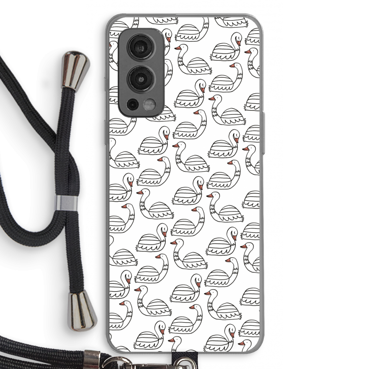 Zwanen: OnePlus Nord 2 5G Transparant Hoesje met koord