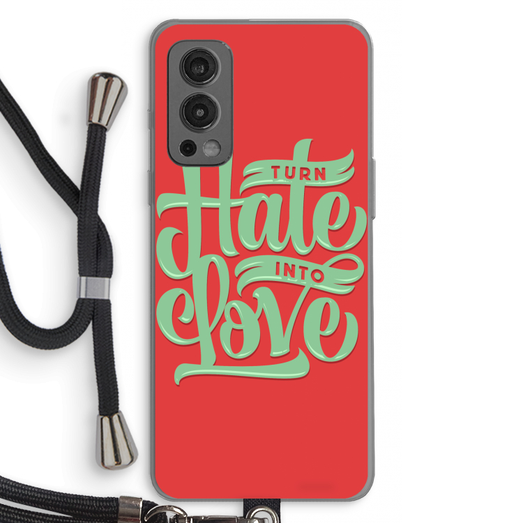 Turn hate into love: OnePlus Nord 2 5G Transparant Hoesje met koord