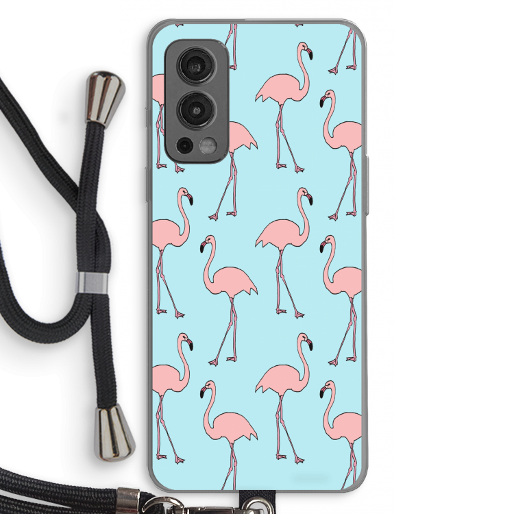 Anything Flamingoes: OnePlus Nord 2 5G Transparant Hoesje met koord