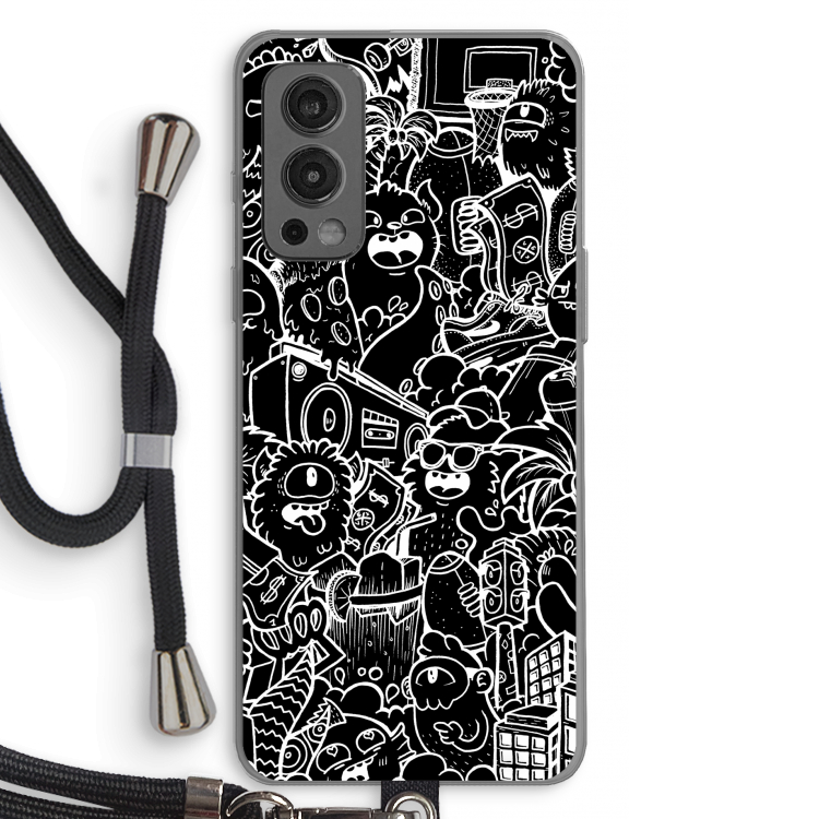 Vexx Black City : OnePlus Nord 2 5G Transparant Hoesje met koord