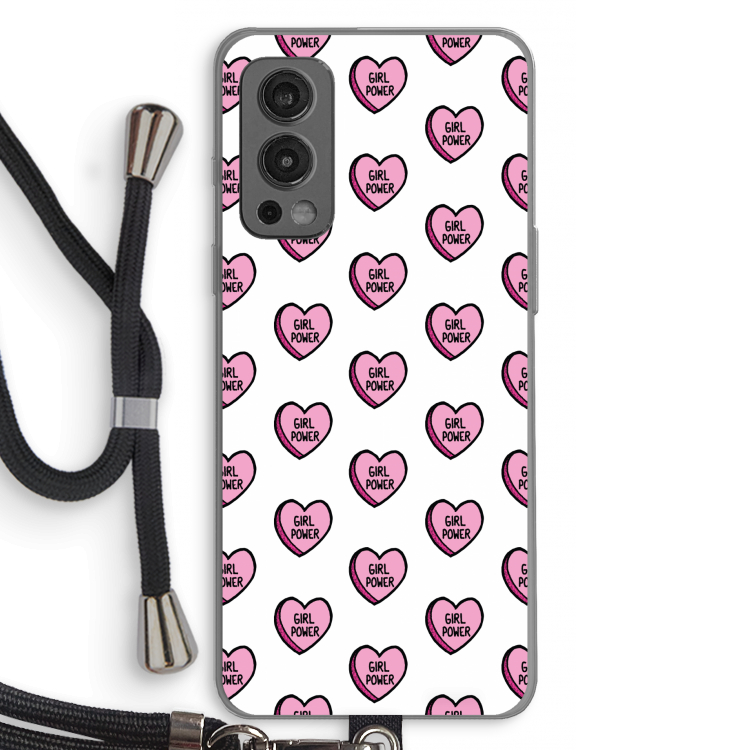 GIRL POWER: OnePlus Nord 2 5G Transparant Hoesje met koord