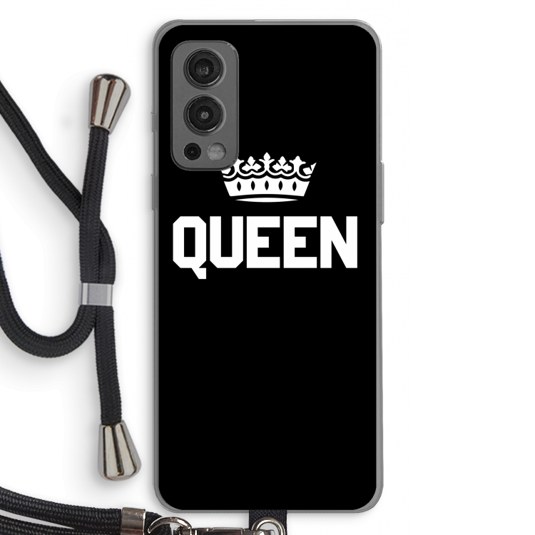 Queen zwart: OnePlus Nord 2 5G Transparant Hoesje met koord
