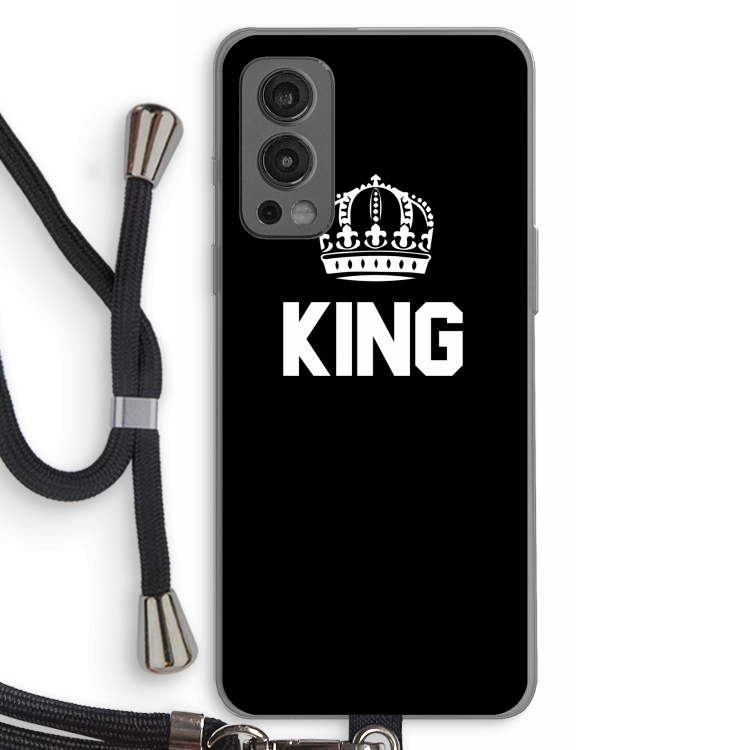 King zwart: OnePlus Nord 2 5G Transparant Hoesje met koord