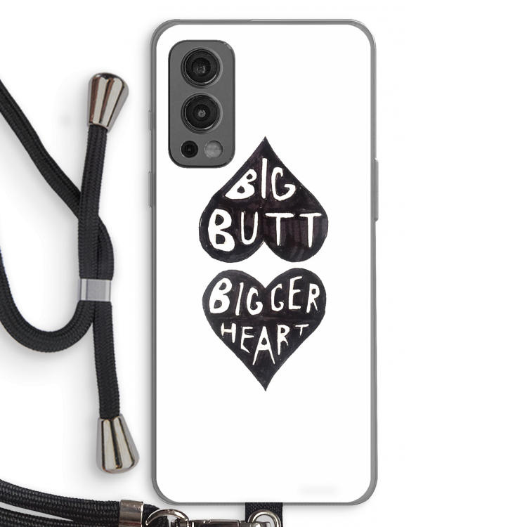 Big butt bigger heart: OnePlus Nord 2 5G Transparant Hoesje met koord