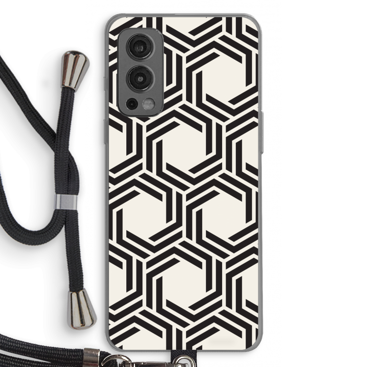 Geometrisch patroon: OnePlus Nord 2 5G Transparant Hoesje met koord